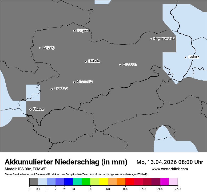 Modellkarte ECMWF – tot_prec – sn