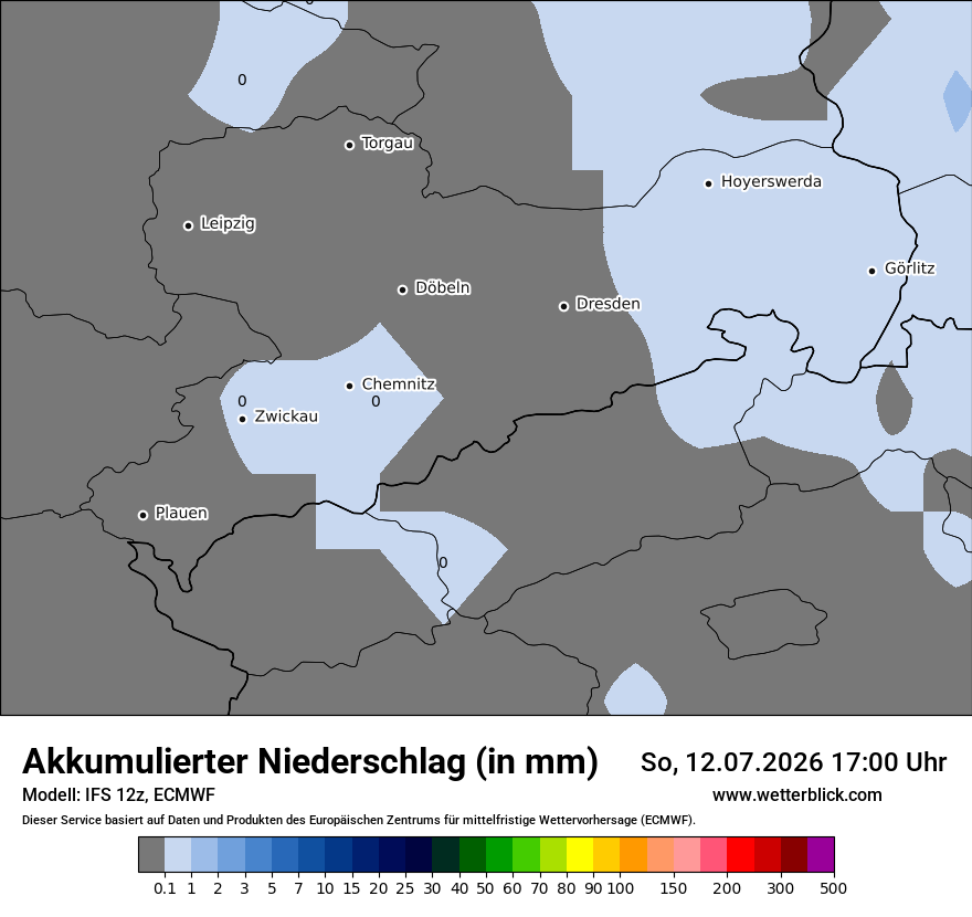 Modellkarte ECMWF – tot_prec – sn