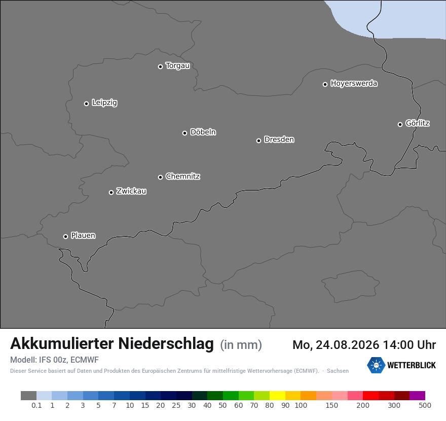 Modellkarte ECMWF – tot_prec – sn