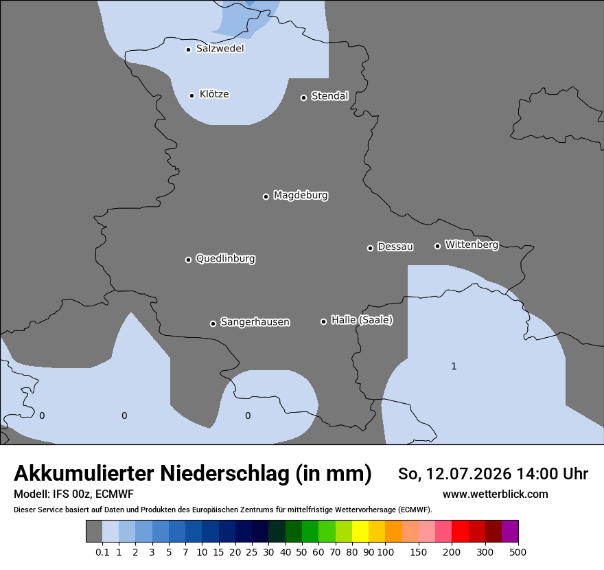 Modellkarte ECMWF – tot_prec – st