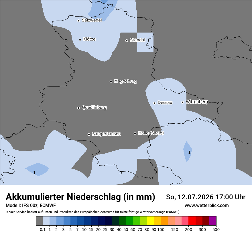 Modellkarte ECMWF – tot_prec – st