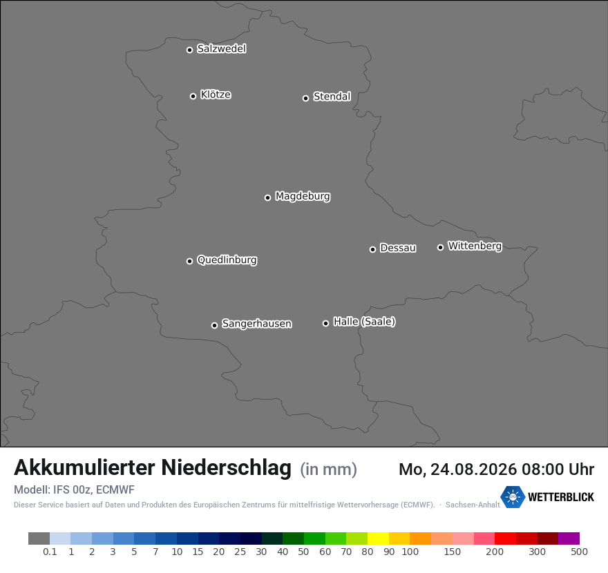 Modellkarte ECMWF – tot_prec – st