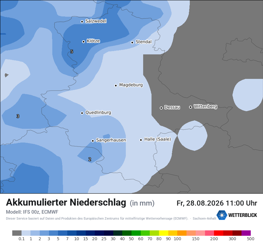 Modellkarte ECMWF – tot_prec – st