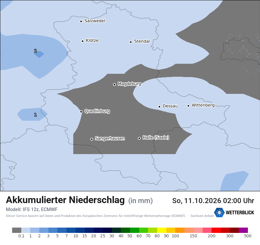Modellkarte ECMWF – tot_prec – st