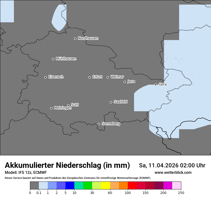 Modellkarte ECMWF – tot_prec – th