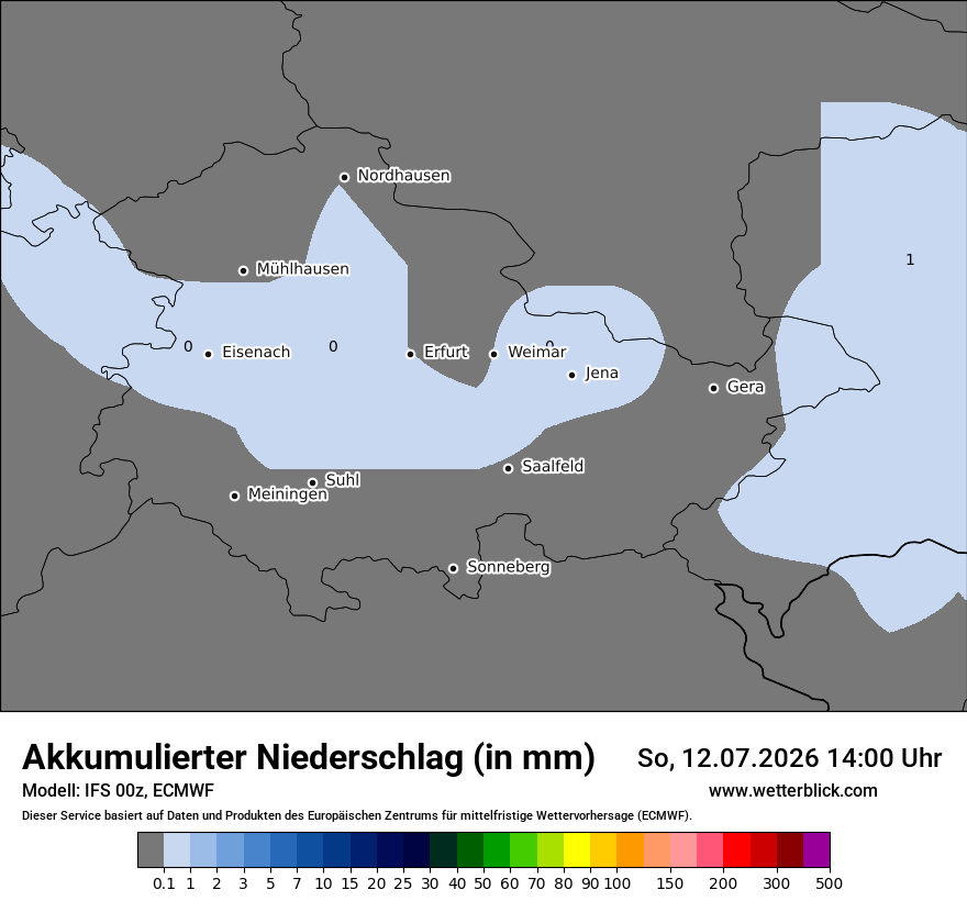 Modellkarte ECMWF – tot_prec – th
