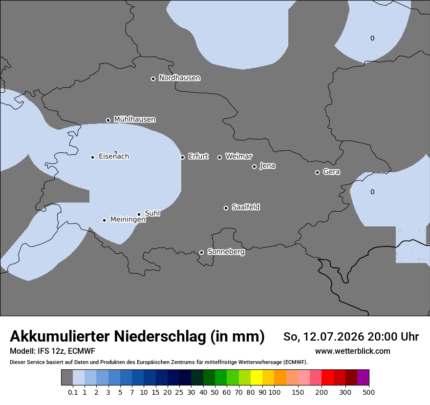 Modellkarte ECMWF – tot_prec – th