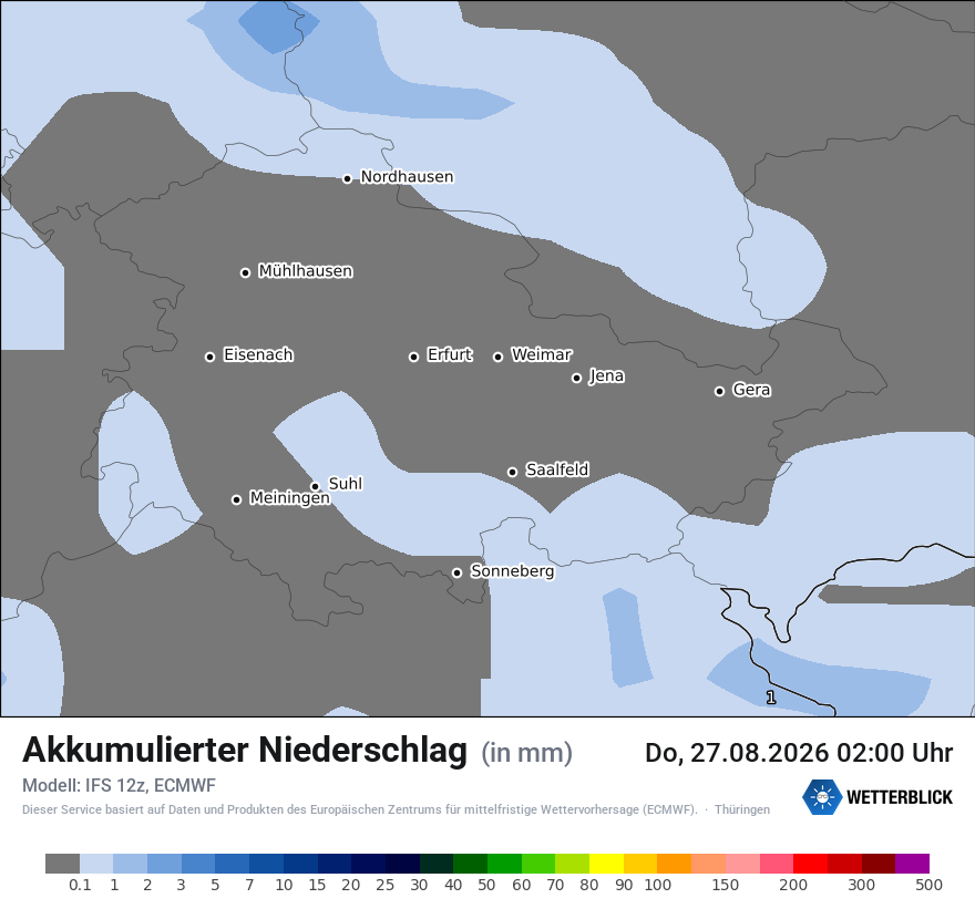 Modellkarte ECMWF – tot_prec – th