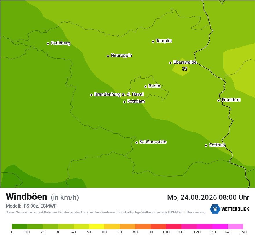 Modellkarte ECMWF – vmax – bb