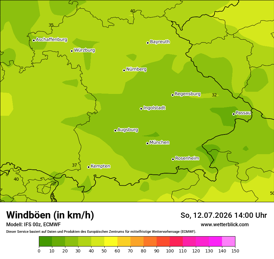 Modellkarte ECMWF – vmax – by