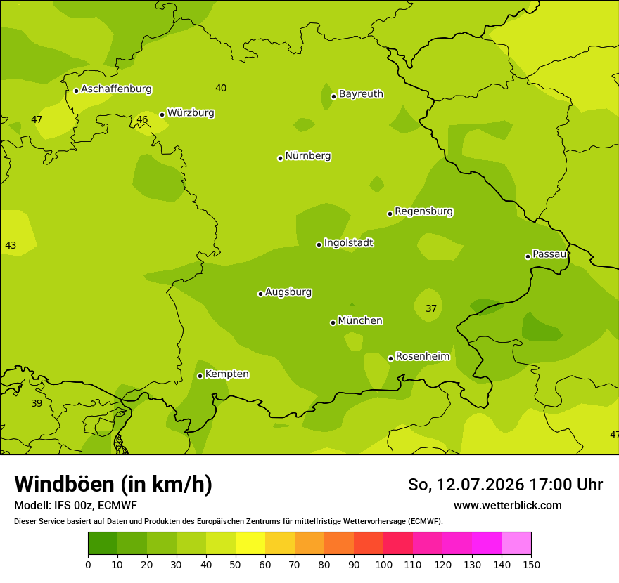 Modellkarte ECMWF – vmax – by