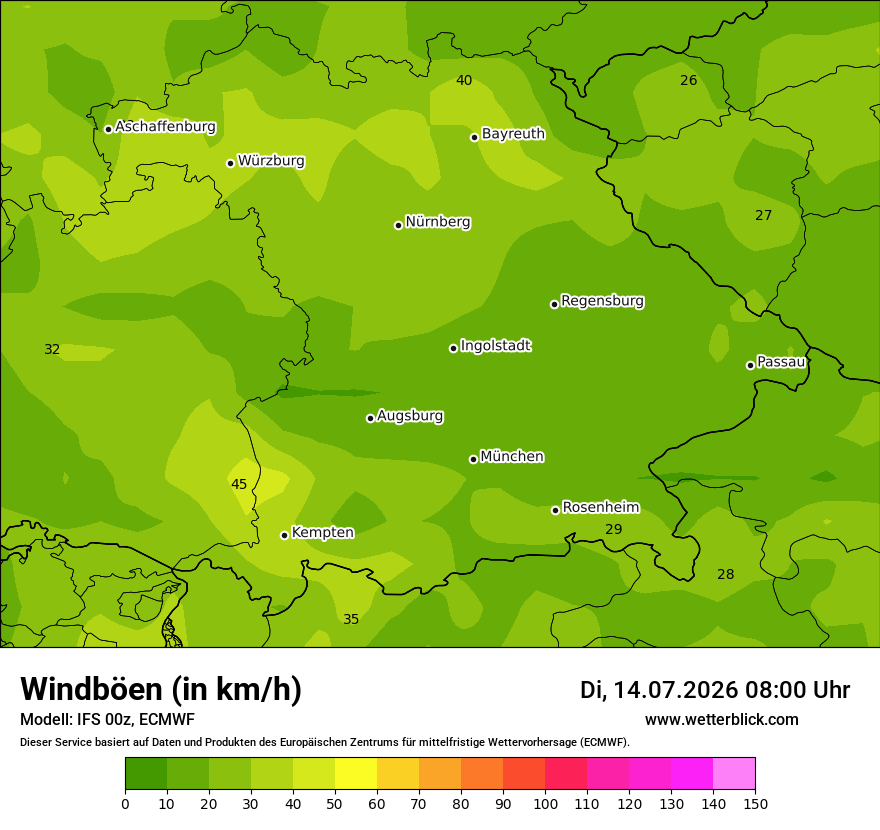 Modellkarte ECMWF – vmax – by