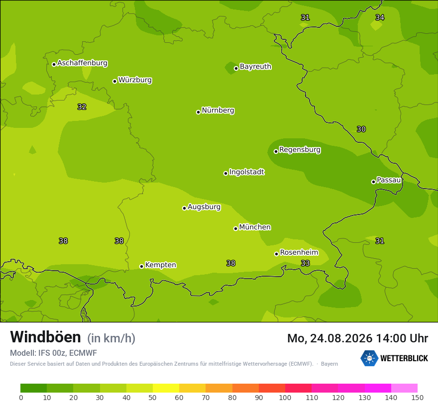 Modellkarte ECMWF – vmax – by