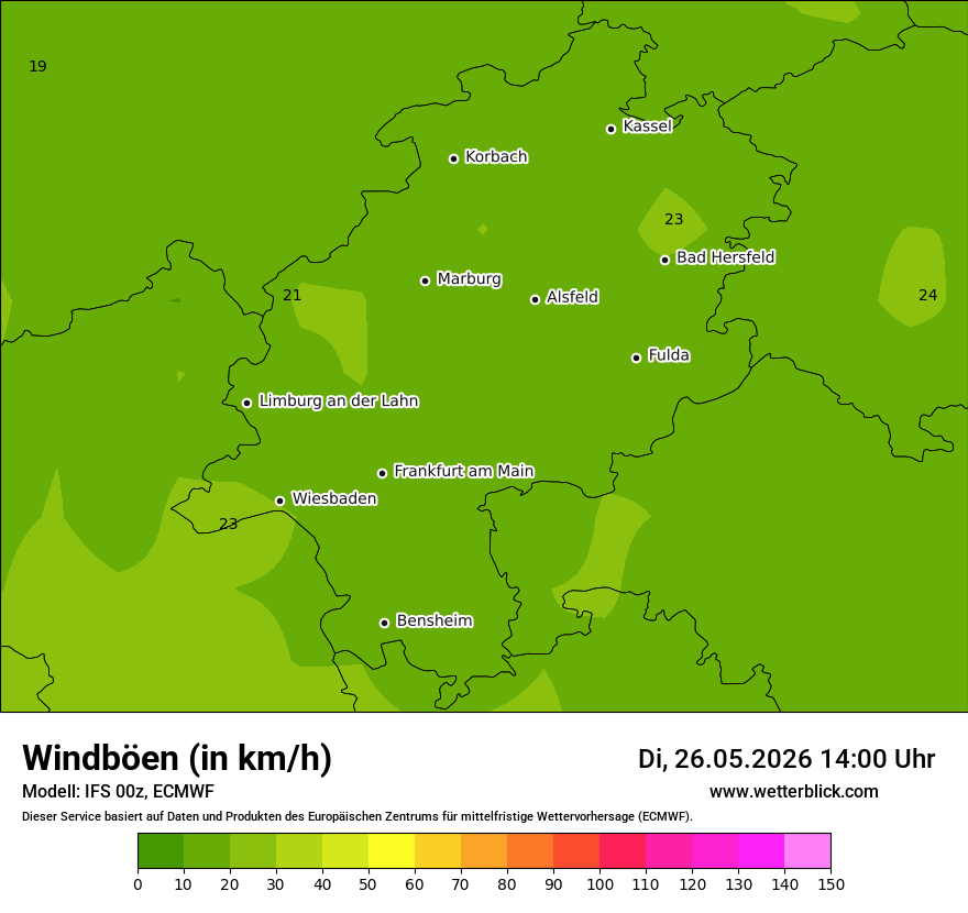 Modellkarte ECMWF – vmax – he