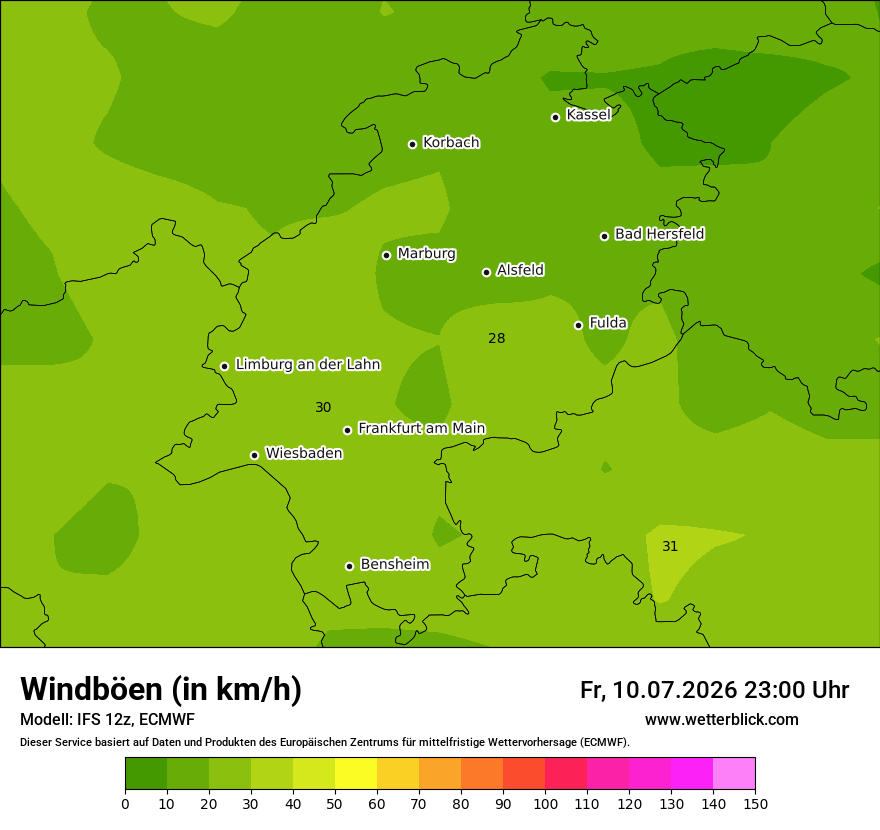 Modellkarte ECMWF – vmax – he