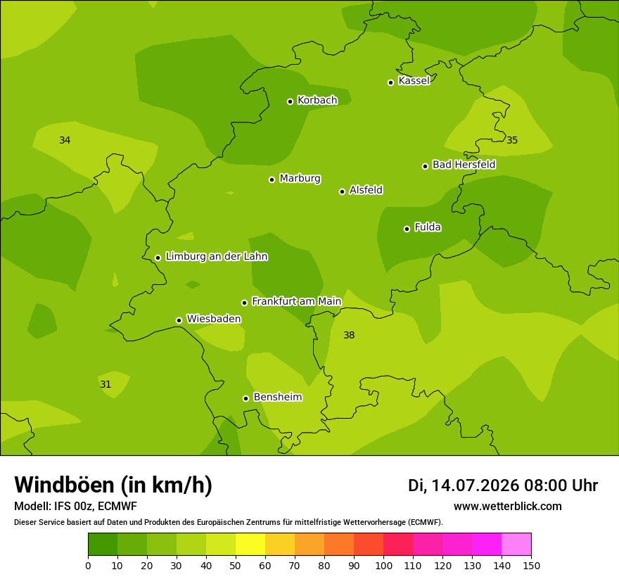 Modellkarte ECMWF – vmax – he