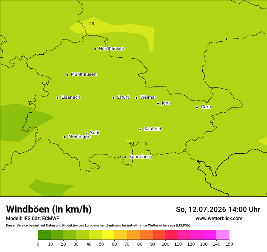 Modellkarte ECMWF – vmax – th