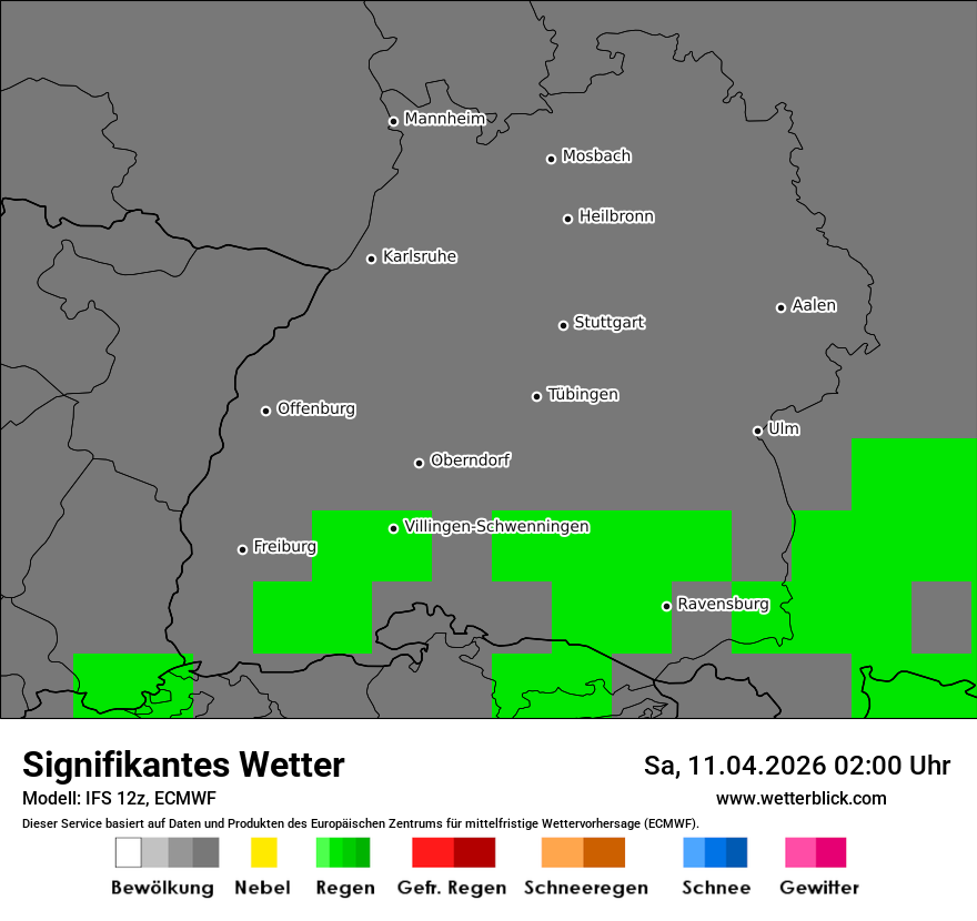 Modellkarte ECMWF – ww – bw
