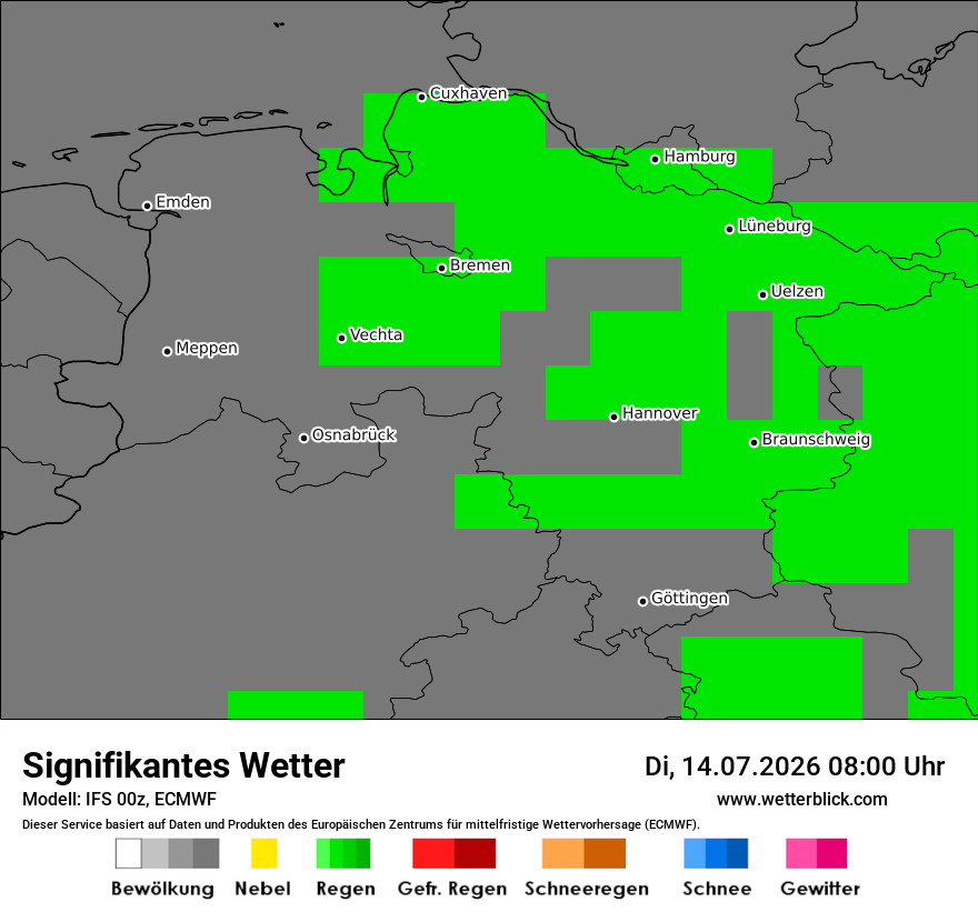 Modellkarte ECMWF – ww – ni