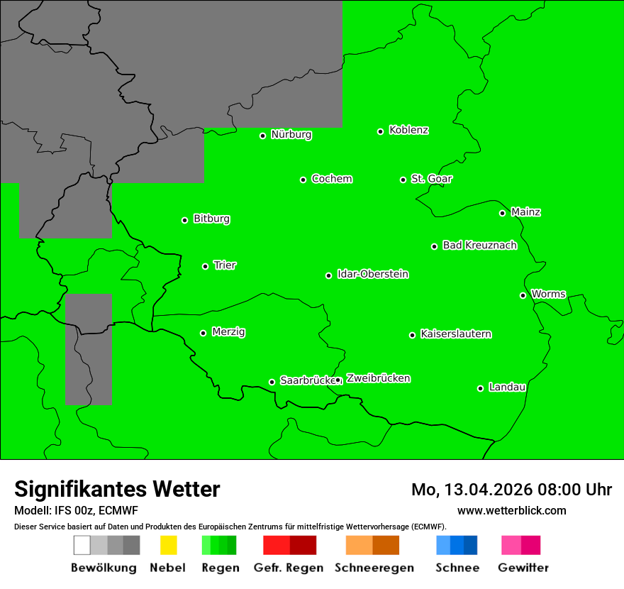 Modellkarte ECMWF – ww – rp
