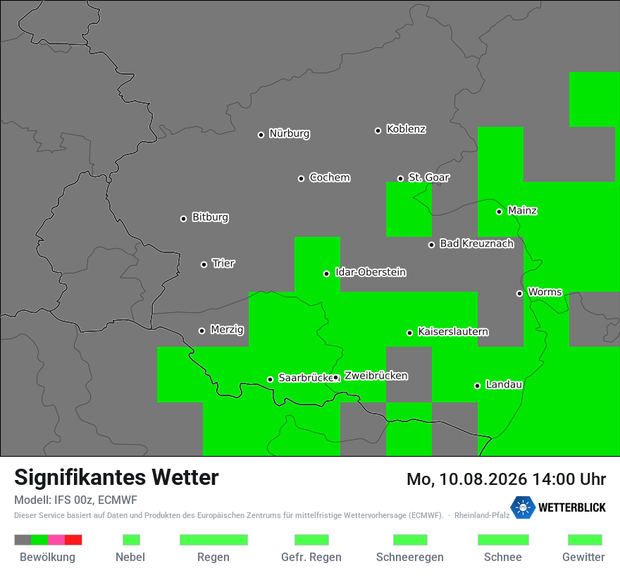 Modellkarte ECMWF – ww – rp