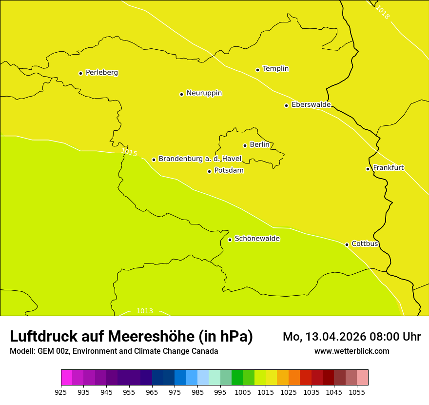 Modellkarte GEM – pmsl – bb