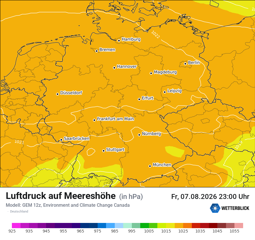 Modellkarte GEM – pmsl – deutschland