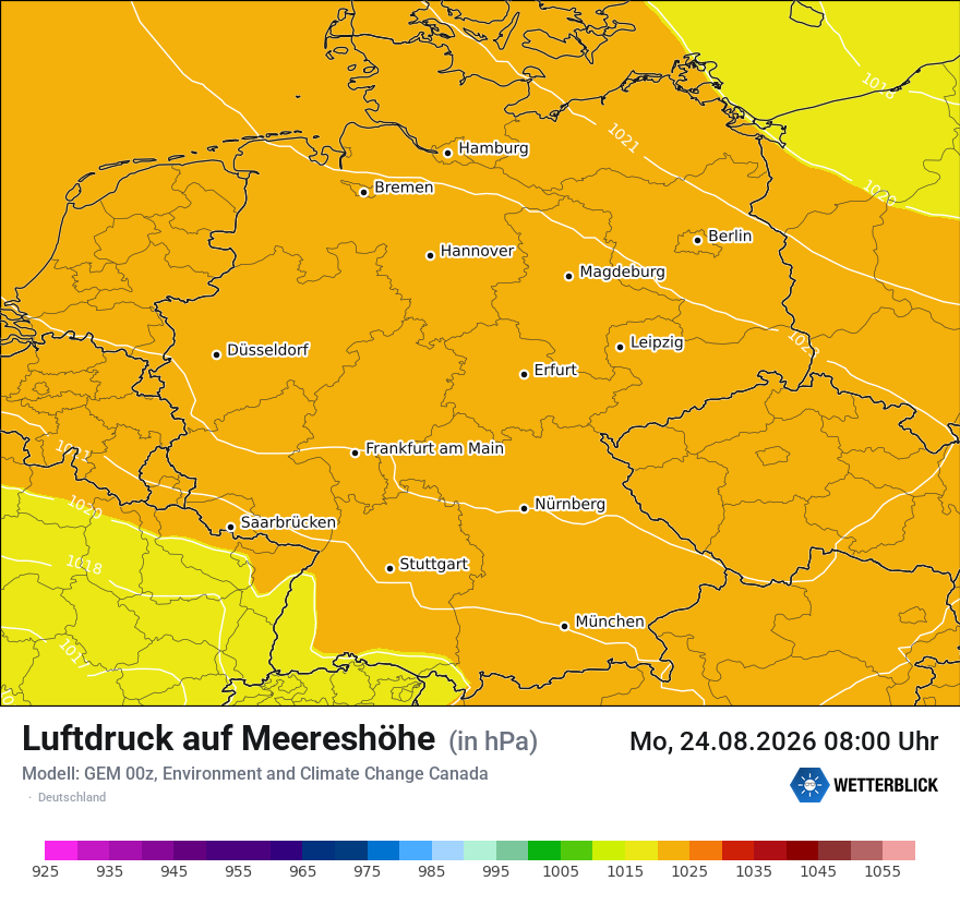 Modellkarte GEM – pmsl – deutschland
