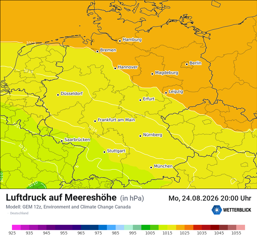 Modellkarte GEM – pmsl – deutschland