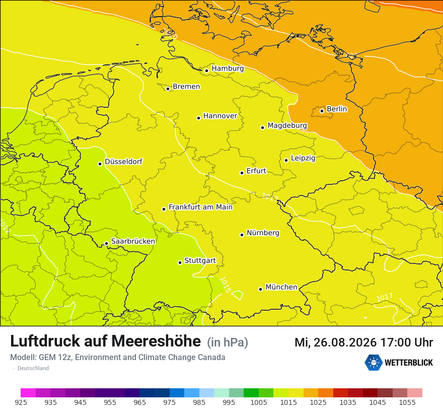 Modellkarte GEM – pmsl – deutschland