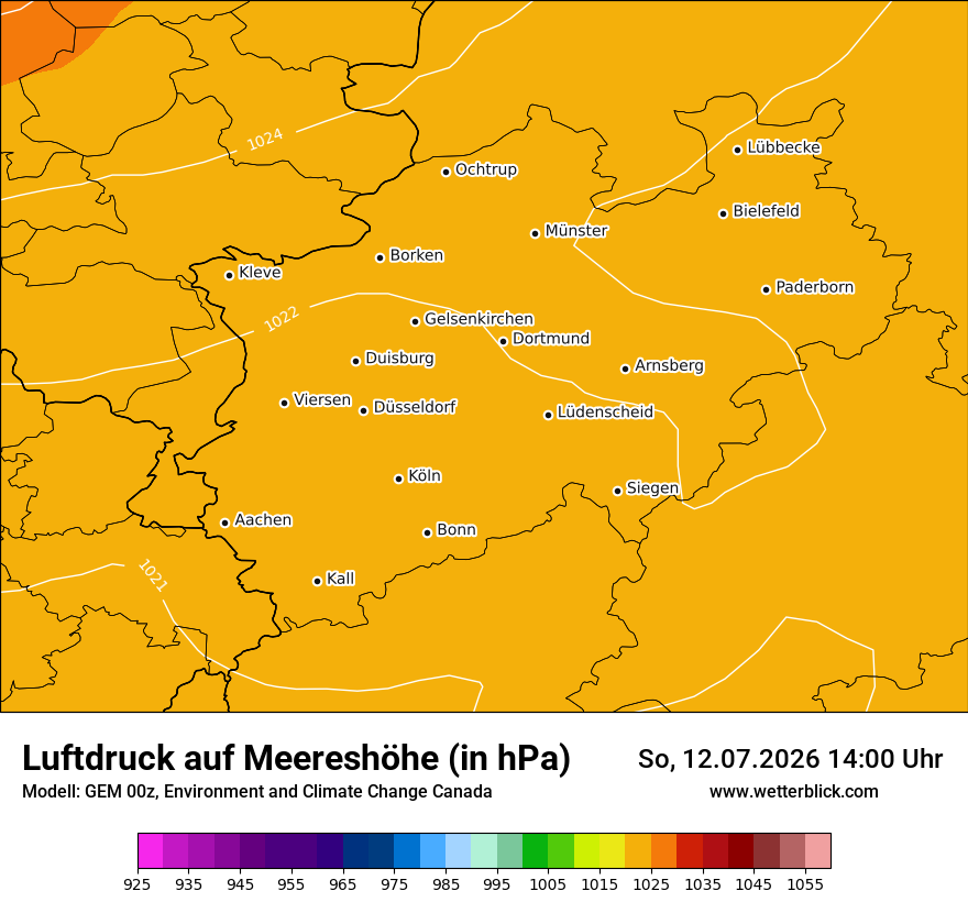 Modellkarte GEM – pmsl – nrw