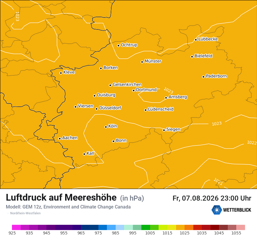 Modellkarte GEM – pmsl – nrw