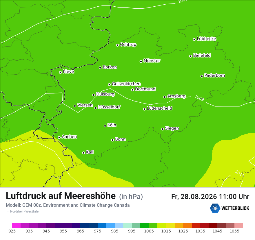 Modellkarte GEM – pmsl – nrw