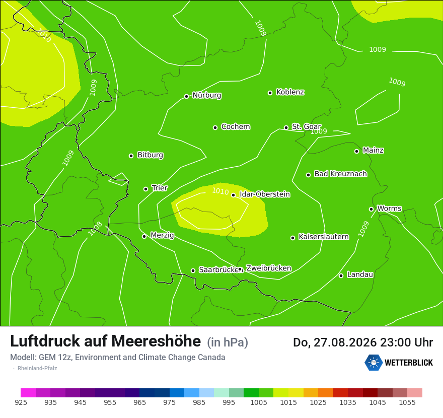 Modellkarte GEM – pmsl – rp