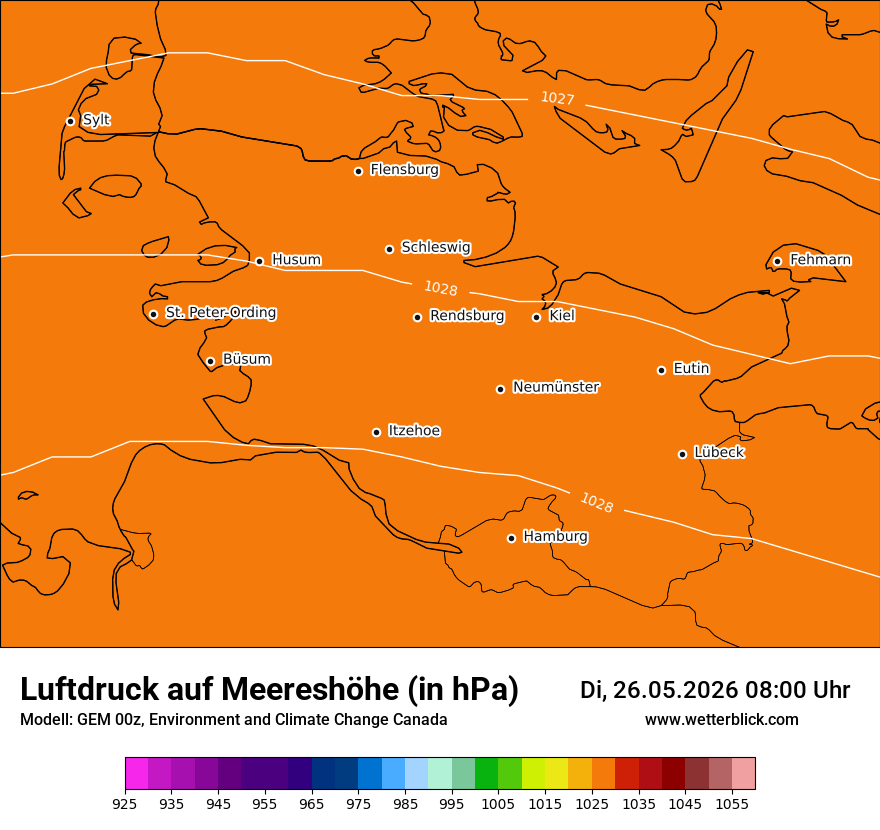 Modellkarte GEM – pmsl – sh