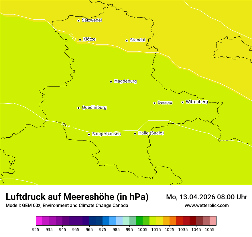 Modellkarte GEM – pmsl – st
