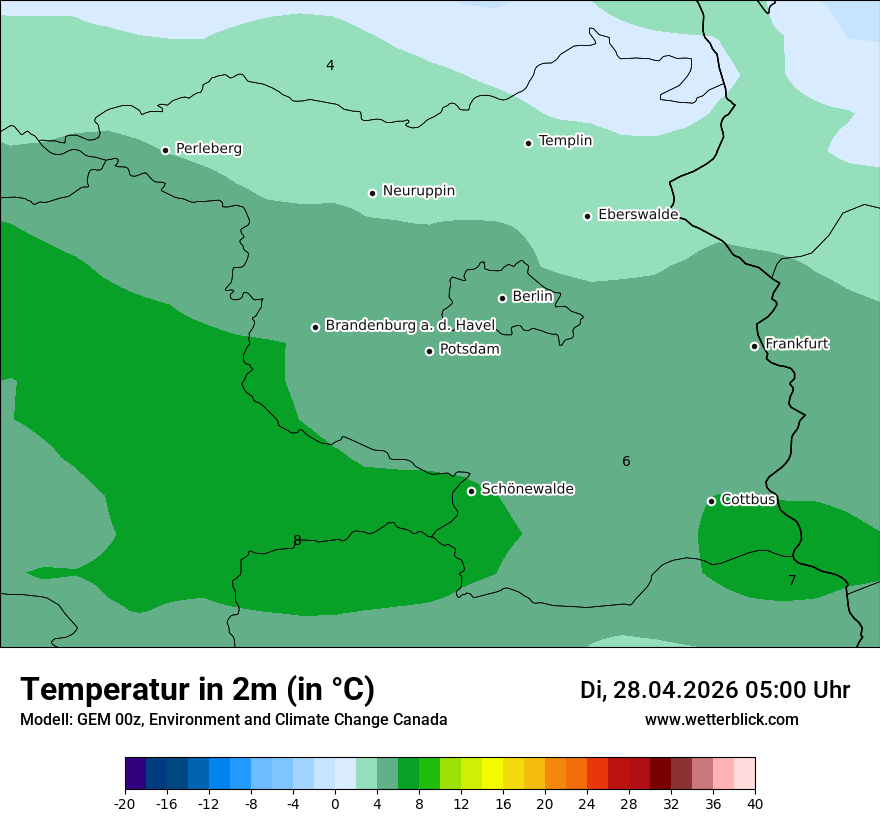 Modellkarte GEM – t2m – bb