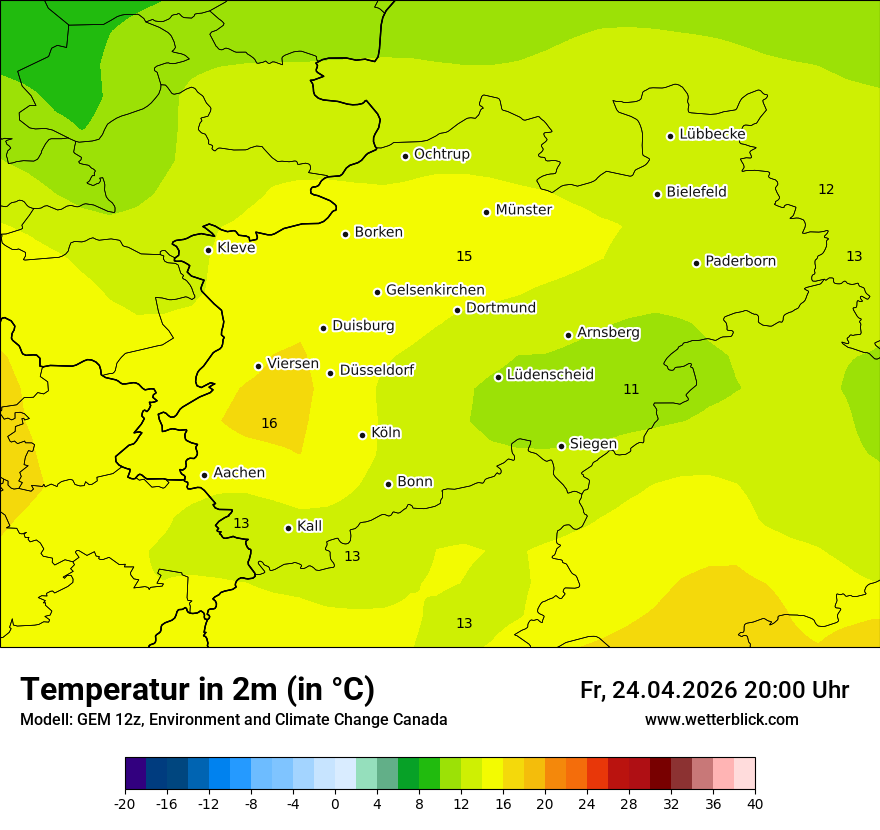 Modellkarte GEM – t2m – nrw