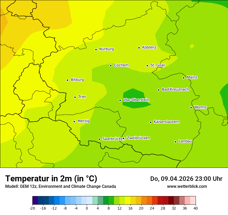 Modellkarte GEM – t2m – rp