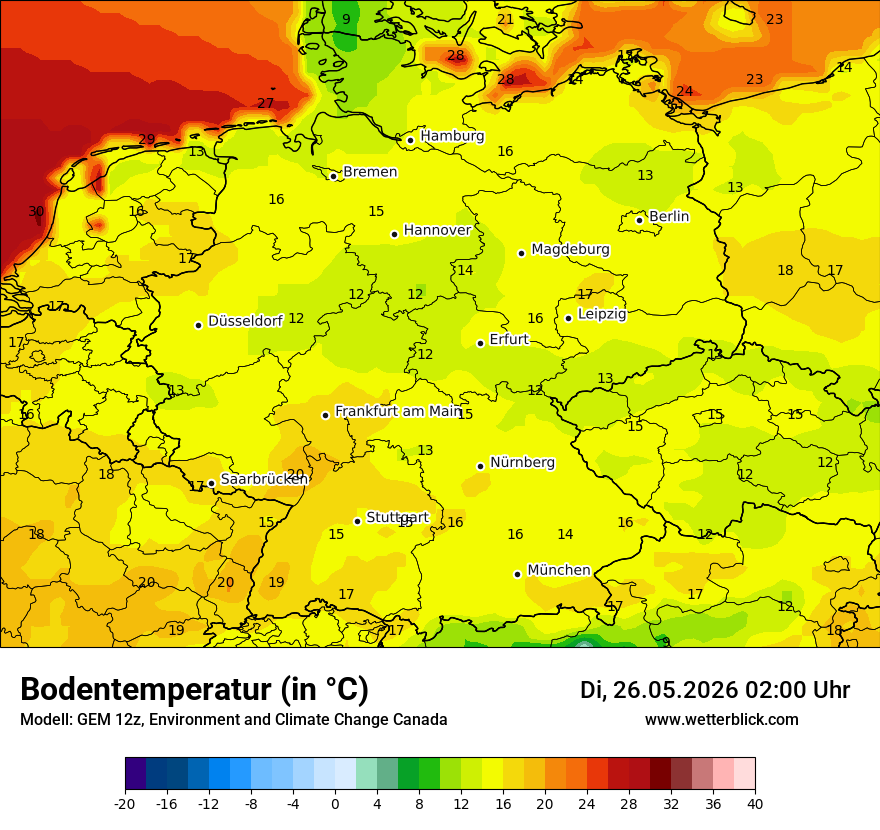 Modellkarte GEM – t_g – deutschland