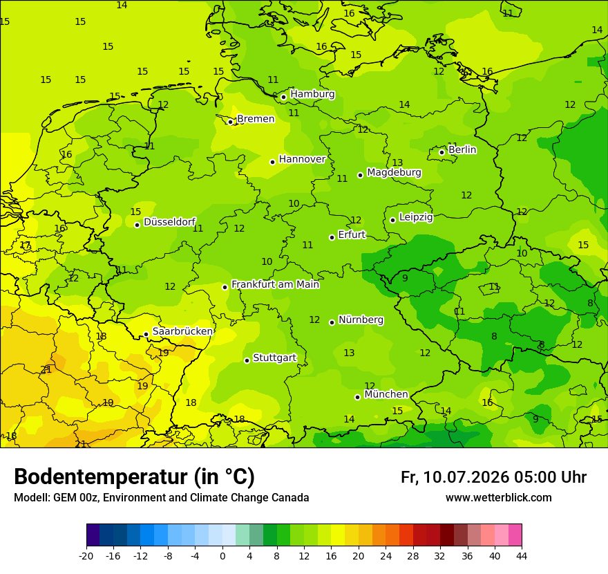 Modellkarte GEM – t_g – deutschland