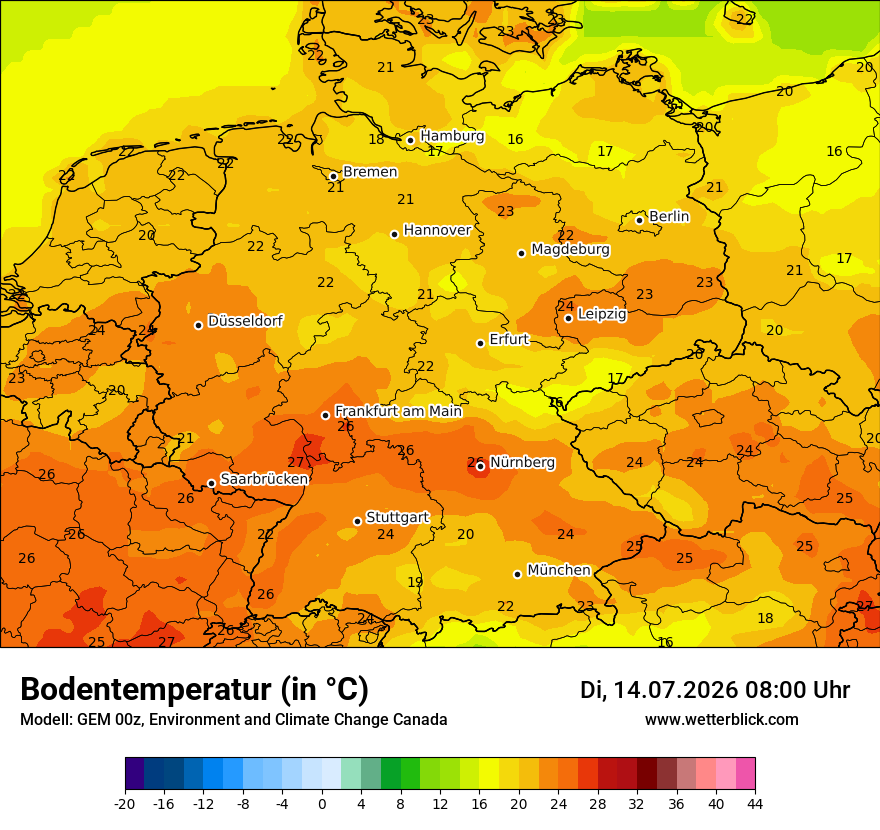 Modellkarte GEM – t_g – deutschland