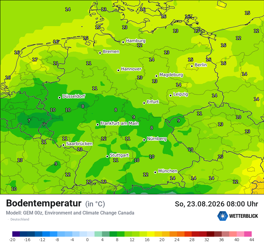 Modellkarte GEM – t_g – deutschland
