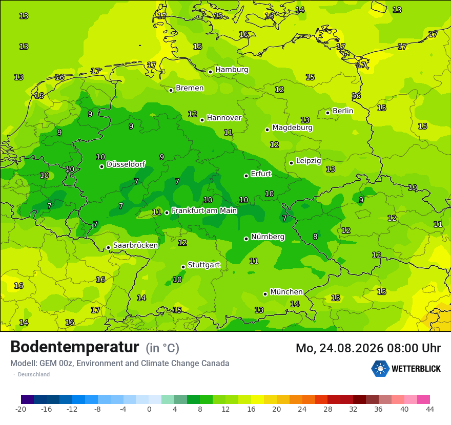 Modellkarte GEM – t_g – deutschland