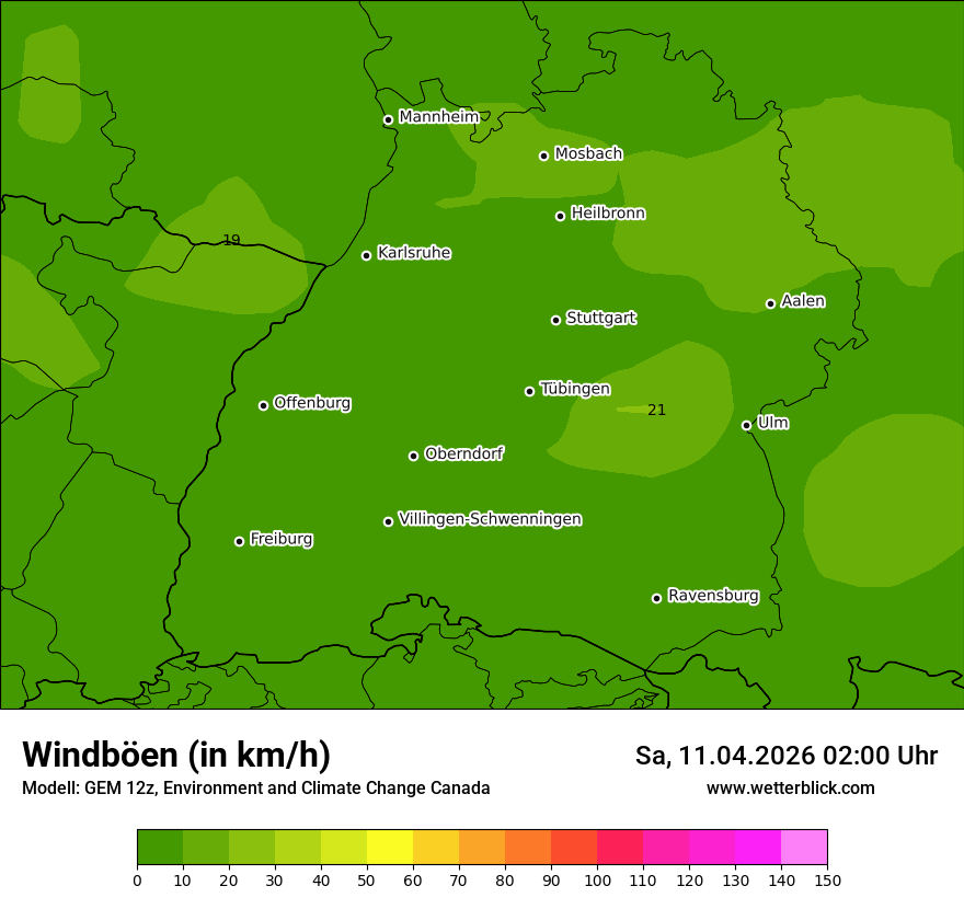 Modellkarte GEM – vmax – bw