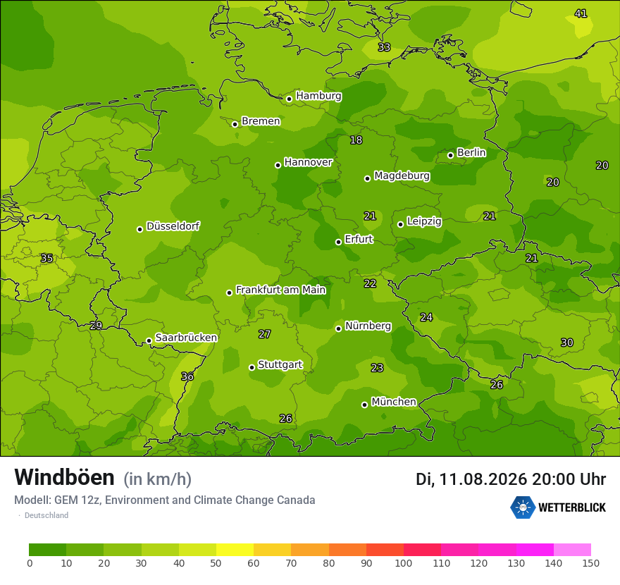 Modellkarte GEM – vmax – deutschland