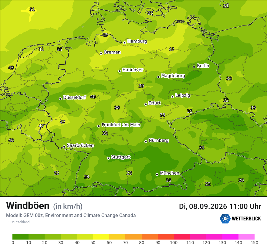 Modellkarte GEM – vmax – deutschland