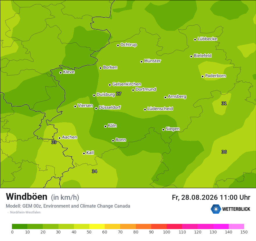 Modellkarte GEM – vmax – nrw