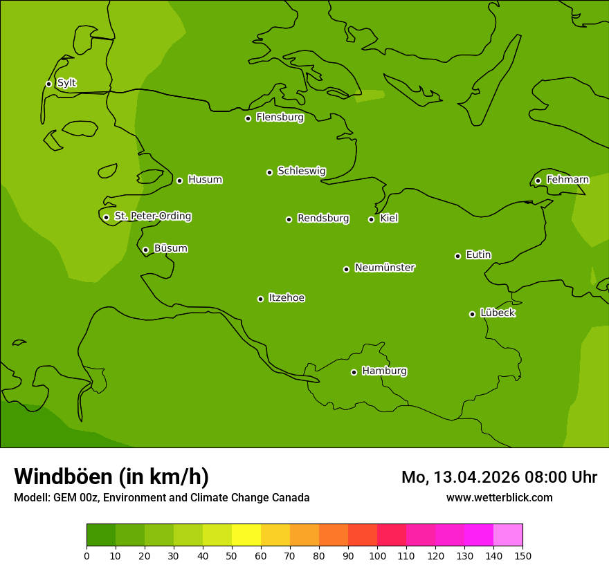 Modellkarte GEM – vmax – sh