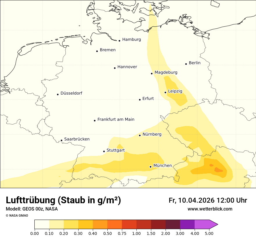 Modellkarte GEOS – dust – deutschland